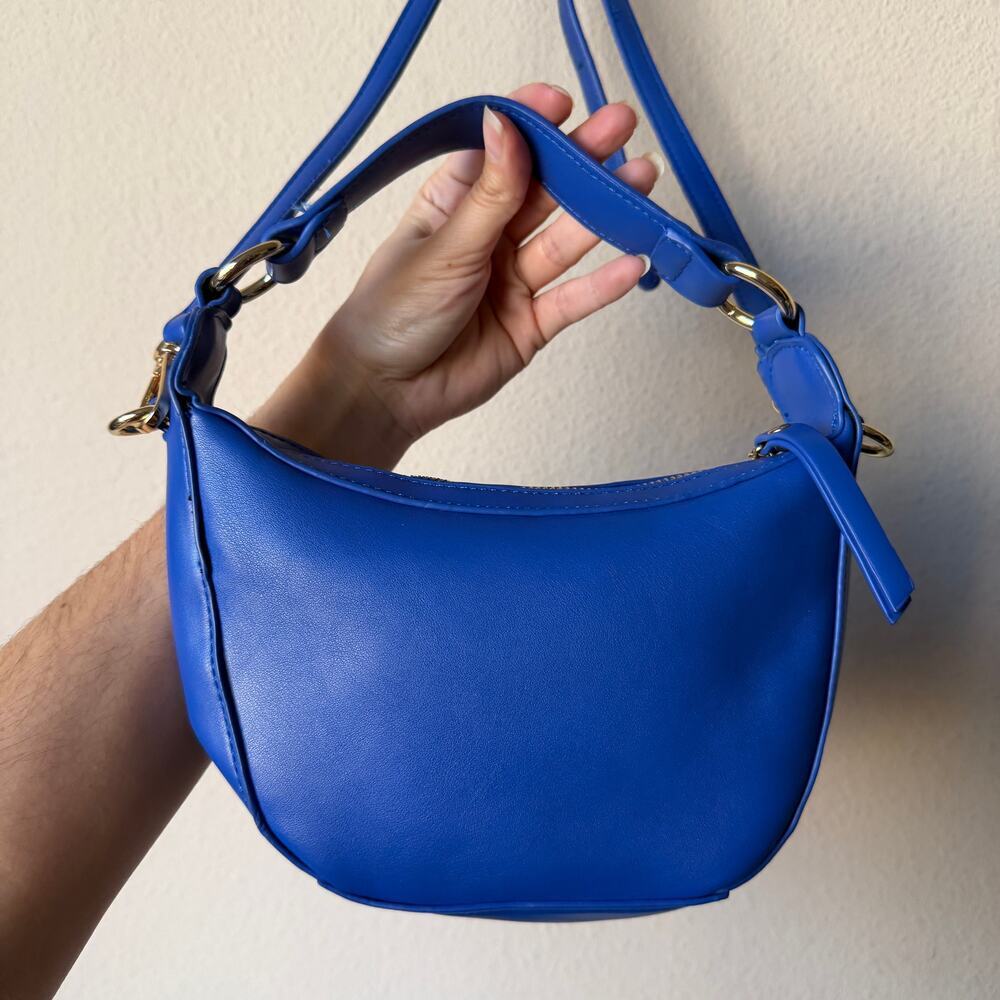 Tony Bianco Royal Blue Crescent Shoulder Bag - Picture 5 of 6
